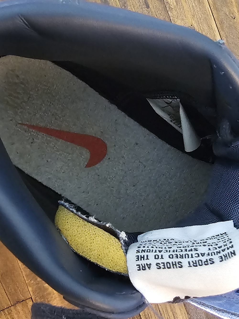 Nike Navy High-Top Sneakers with White Swoosh - Picture 5 of 7